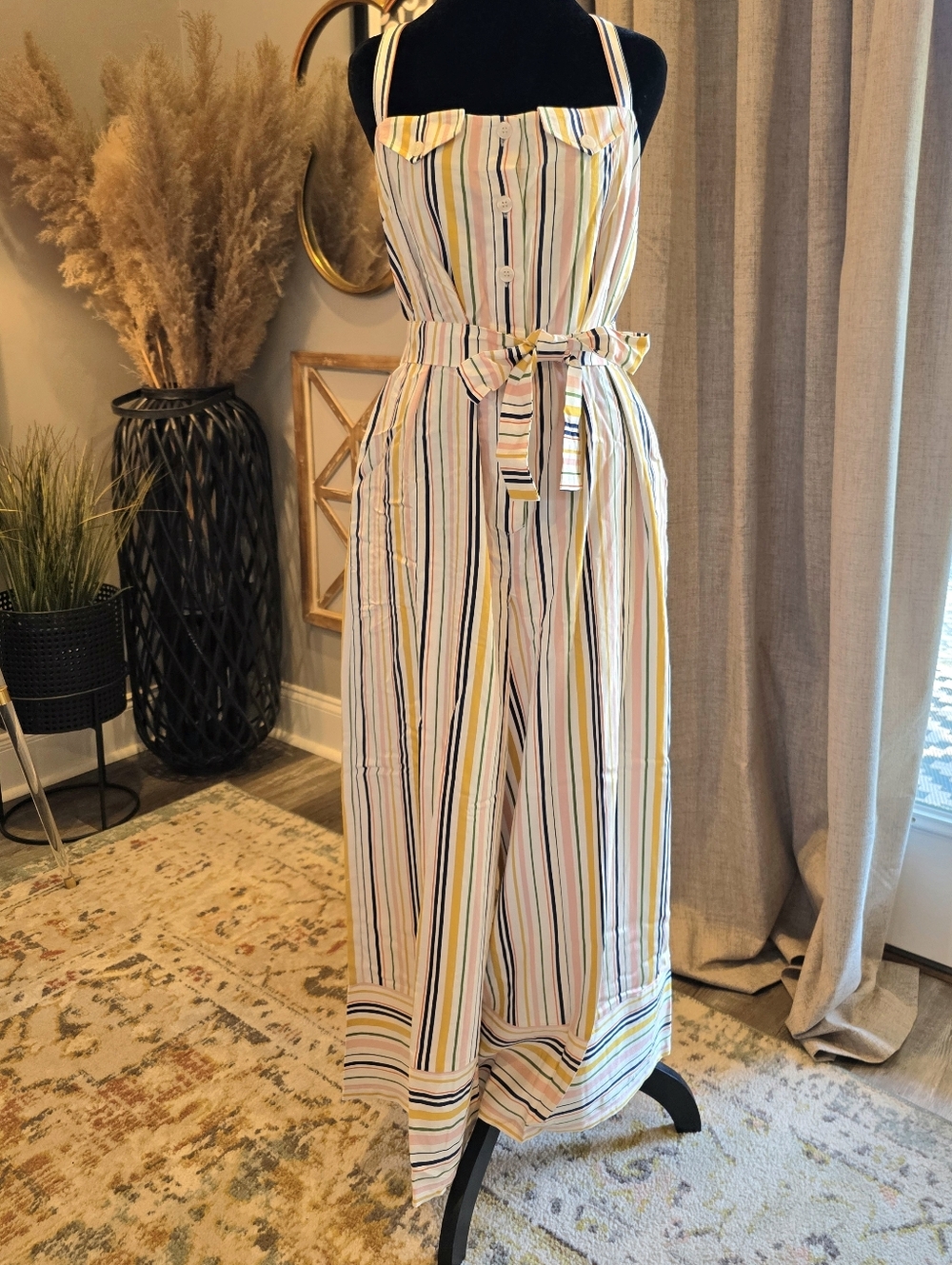 Maeve Striped Halter Wide-Leg Jumpsuit- SMALL NWT